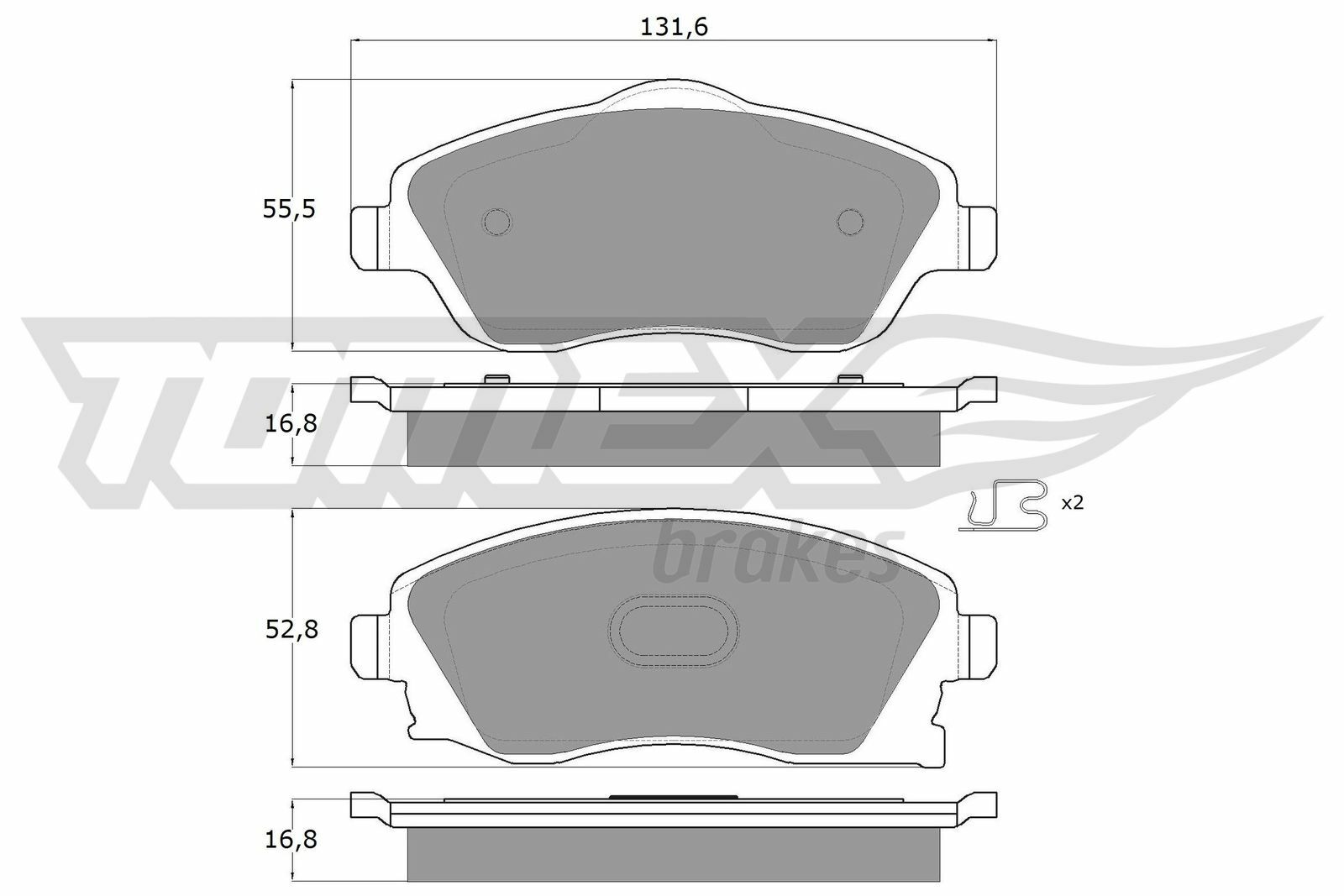 Sada brzdových destiček, kotoučová brzda TOMEX Brakes